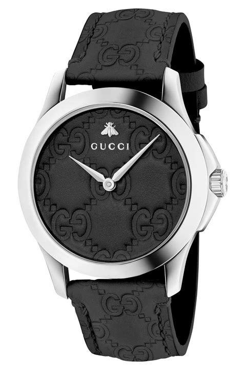 gucci g-timeless black leather strap watch|gucci interchangeable watch straps.